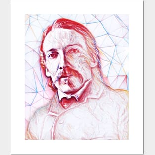 Robert Louis Stevenson Portrait | Robert Louis Stevenson Artwork Line Art Posters and Art